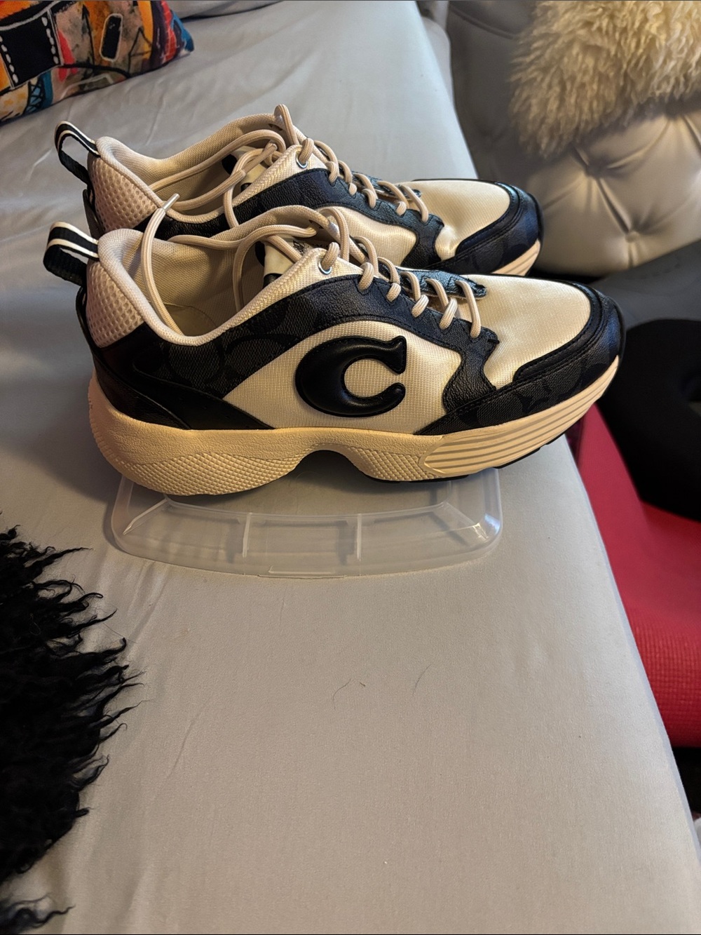 Coach Women’s Chunky Sneakers in Black and Cream